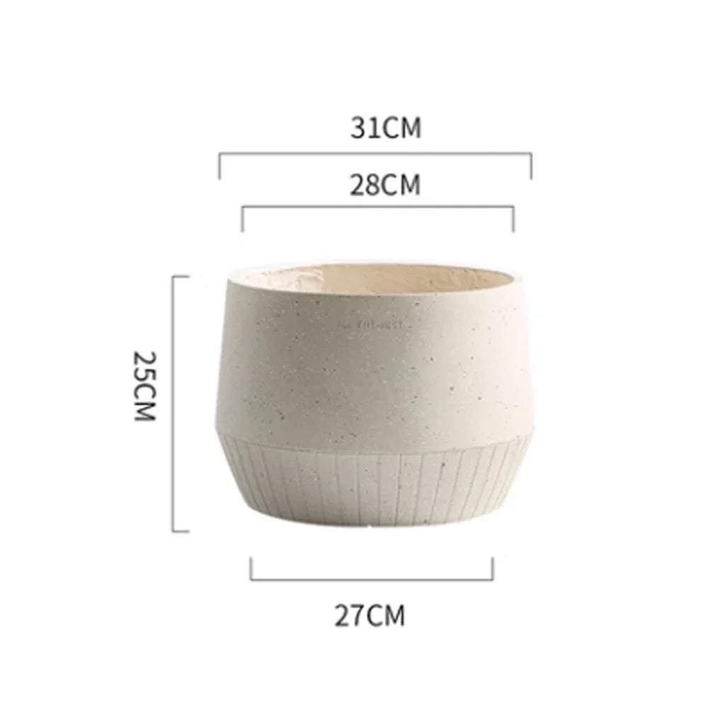 Modern silicone mould for light and luxurious concrete flower pot - Light grey