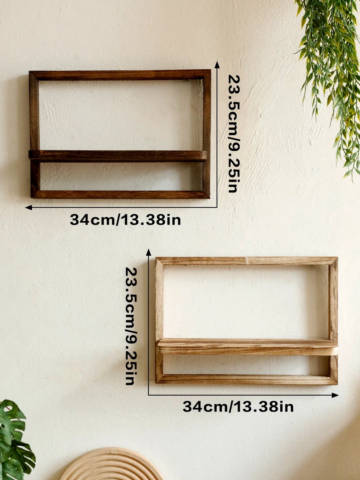 Wooden floating shelf for decorative wall storage - view 5