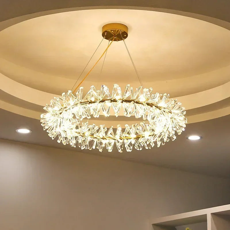 Modern transparent crystal pendant light for interior decoration - view 3