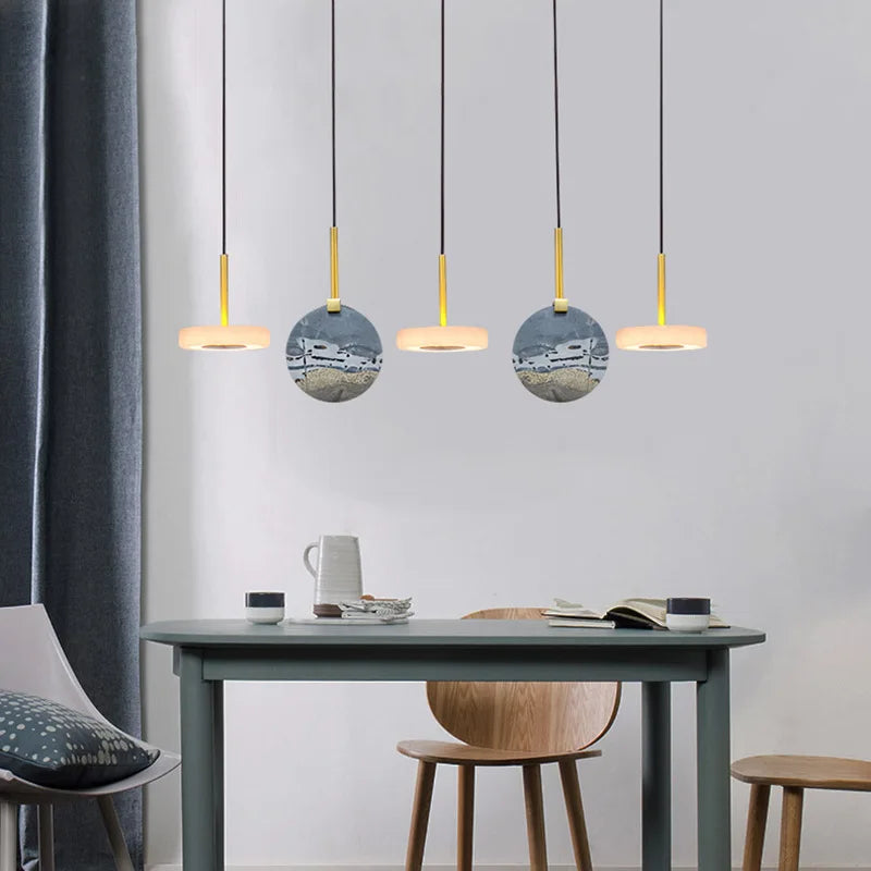 Pendant wooden marble trend 2024 modern light fixture for interior - view 4