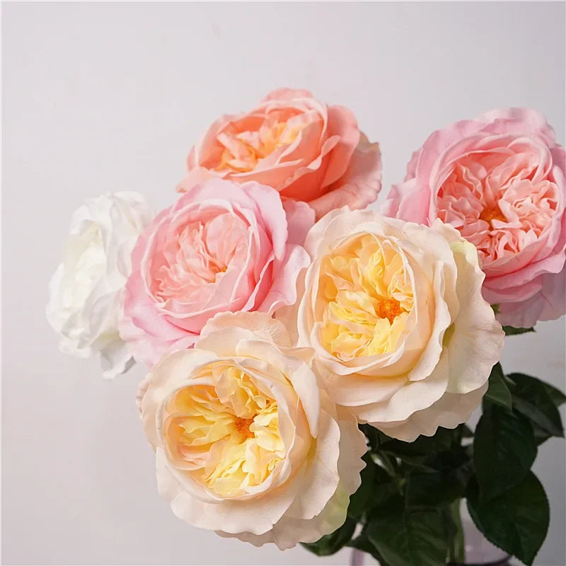 Artificial rose branches with realistic touch for decoration