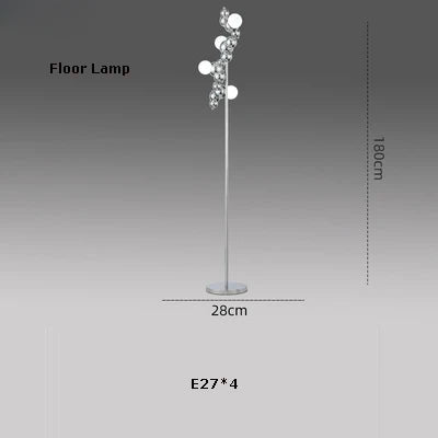 Chandelier led molecular design trend lighting 2024 pendant light - White light / Floor lamp / Silver frame