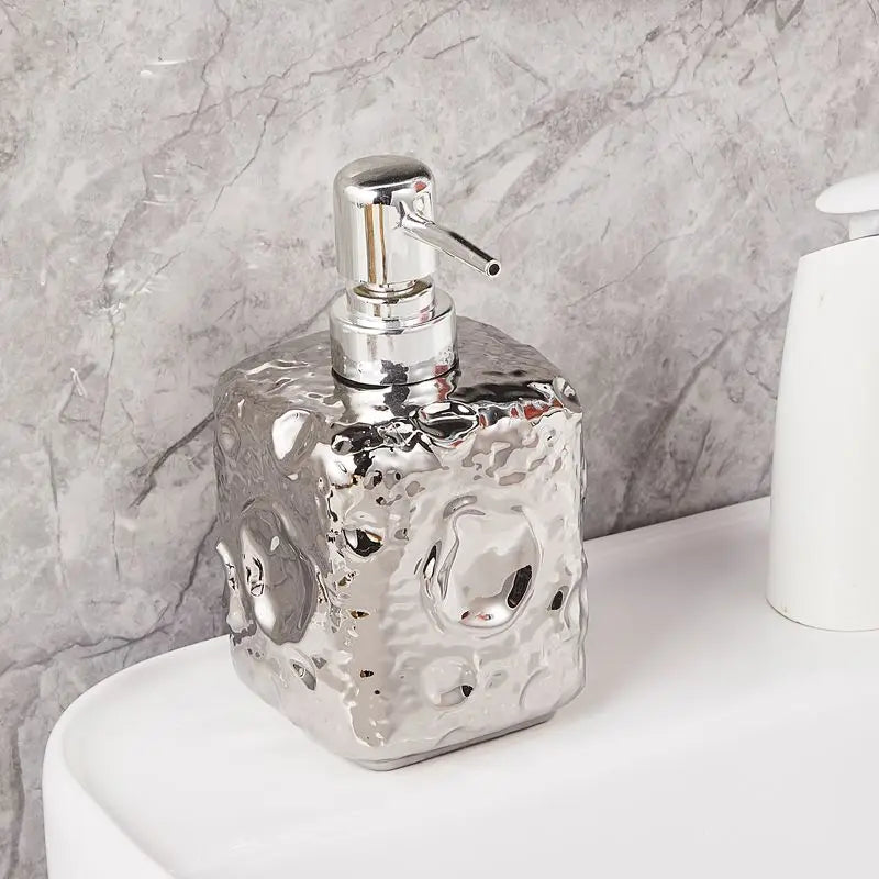 Golden ceramic bottle moon decor for lotion - A