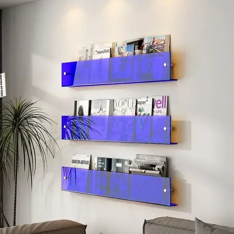 Transparent acrylic wall holder for magazines and books - view 3