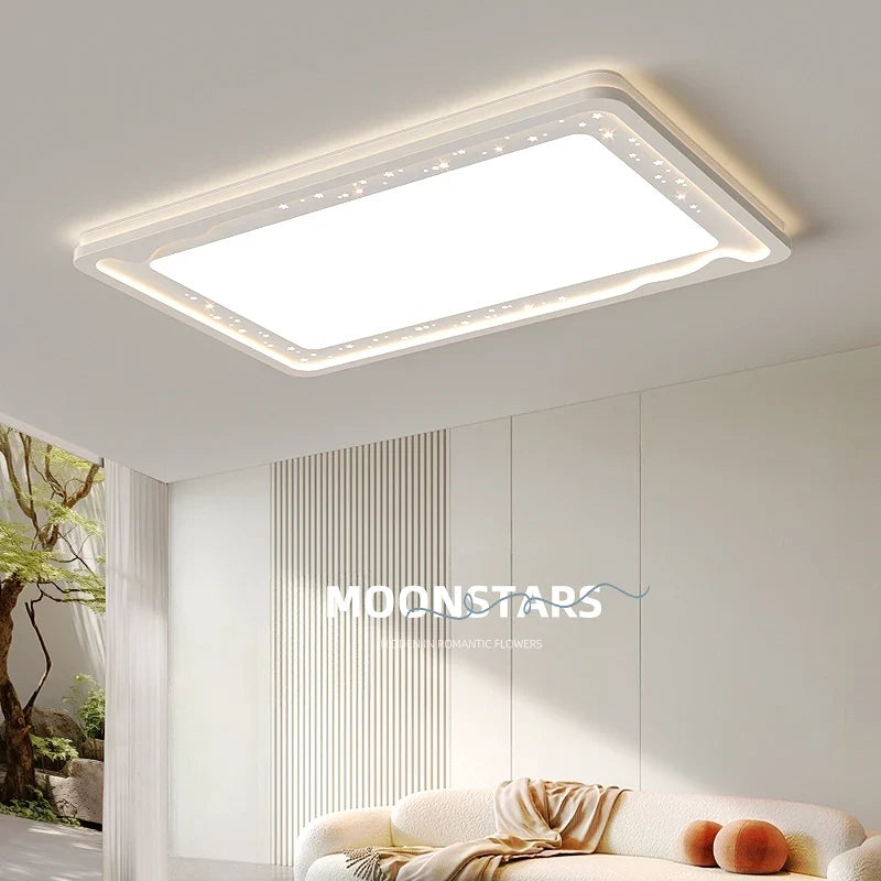 Modern ceiling light interior warm starry sky