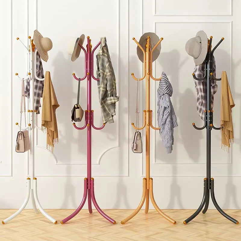 Steel Standing Coat Rack for Wall Entrance Shoe,Furniture  Floor Clothes Wardrobes Clothing Shelf Hanger