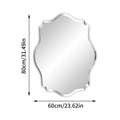 LUVODI Minimalist Frameless Wall Hanging Mirror Asymmetrical Vanity Mirror with Beveled Edge for Bathroom,Entryway - 60x80cm (24x32 inch)