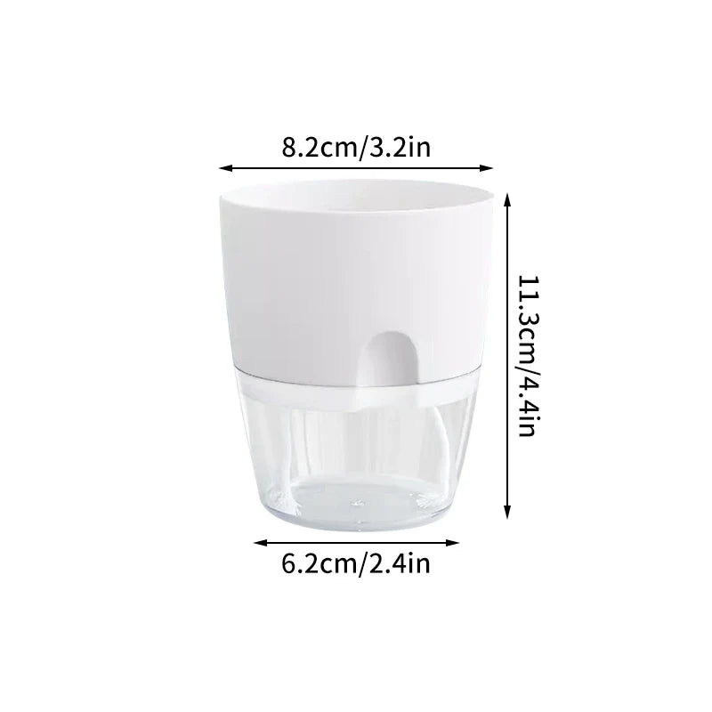 Plastic self-watering flower jar for succulent plants - White S