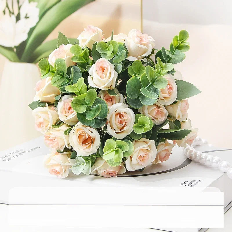 Bouquet of artificial eucalyptus rose wines versatile floral decorations - view 5