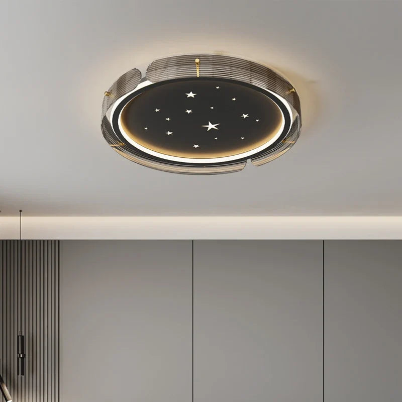 Minimalist led ceiling with starry sky and high-end design - view 6