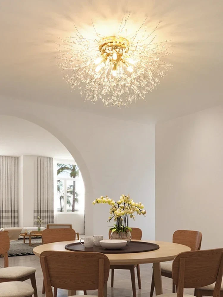 Modern Dandelion Crystal Pendant, Living Room, Dining Room, Bedroom Ceiling Light, Room Light, Fireball Decorative Light - view 3