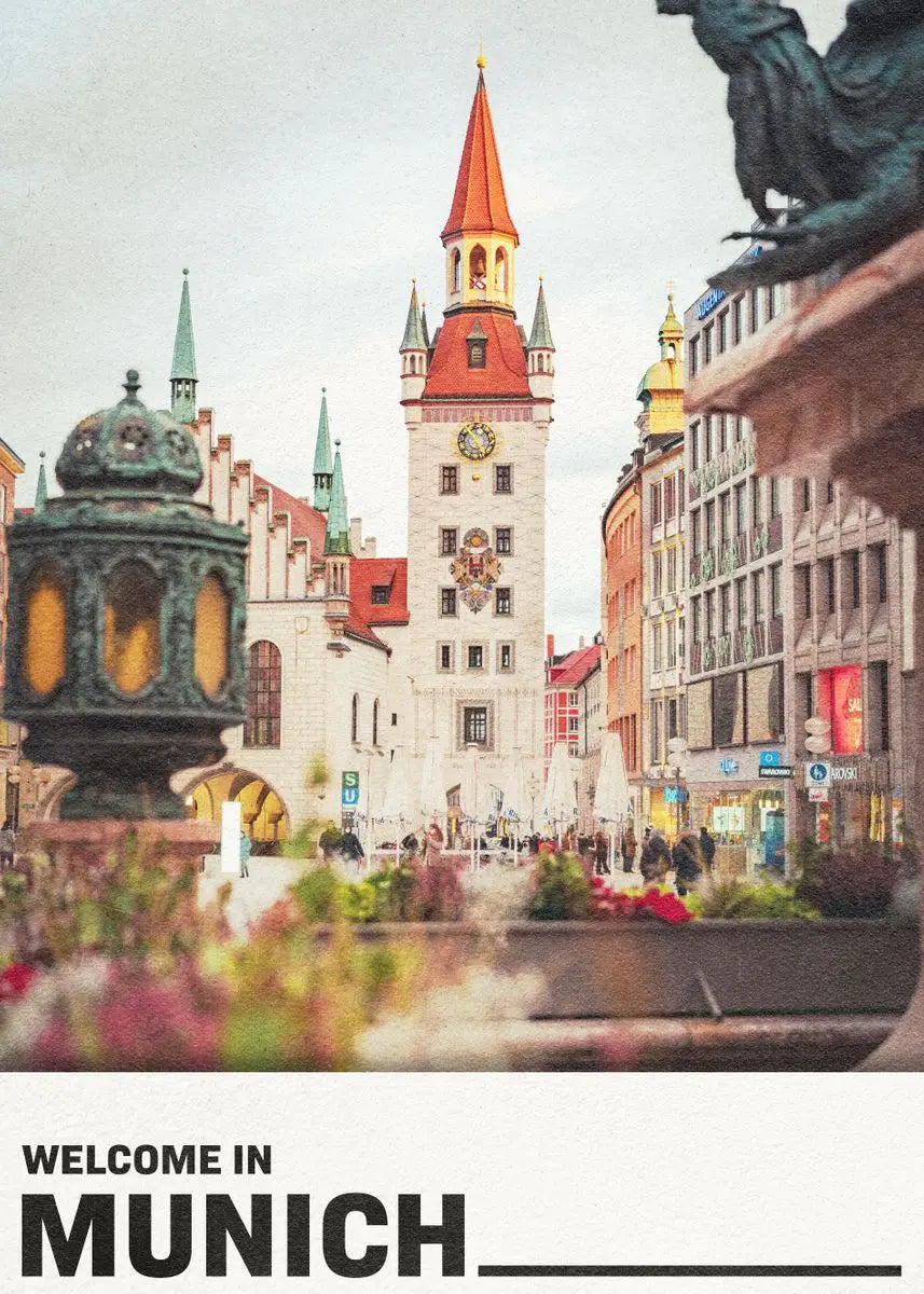 Poster of German cities for wall art decoration - 40X50cm Unframed / 15