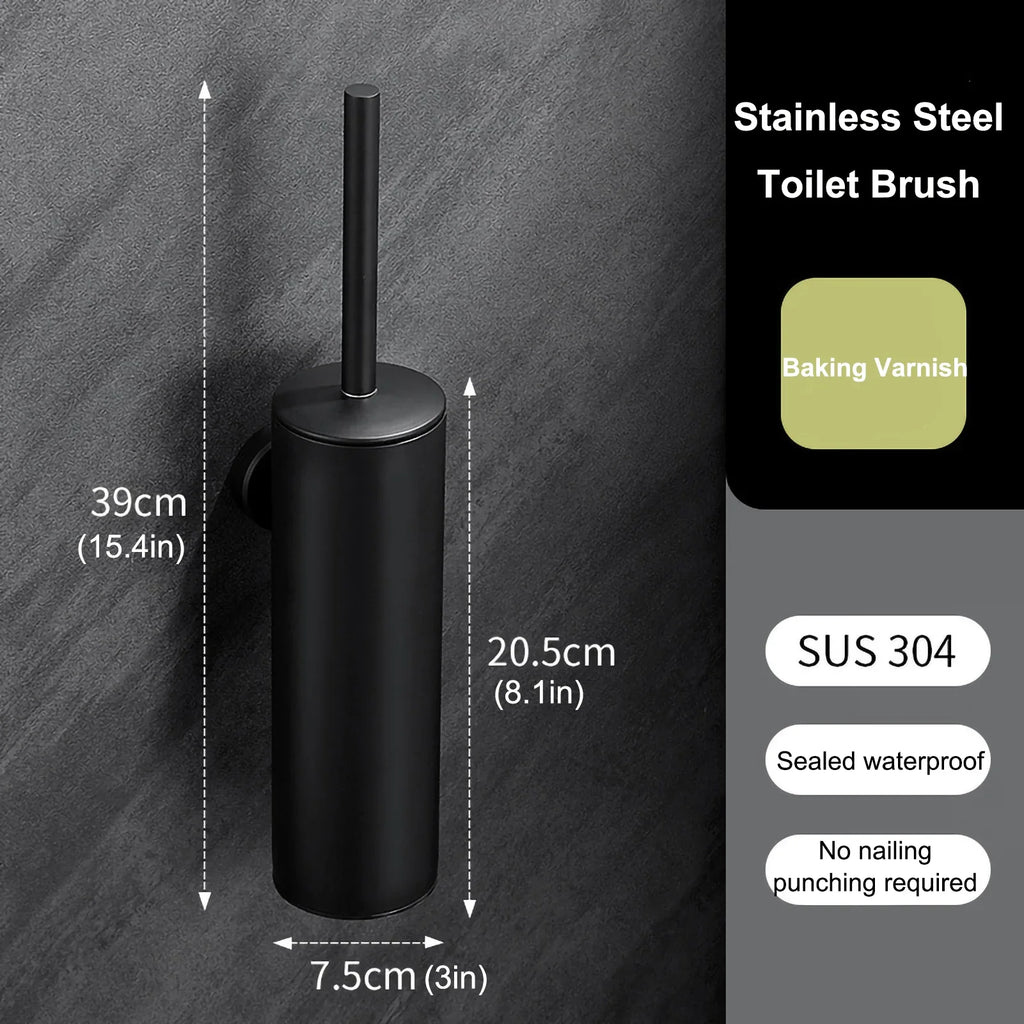Durable stainless steel wall toilet brush for bathroom - view 3