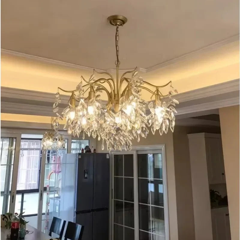 Modern crystal floral design chandelier for interior decoration - view 3