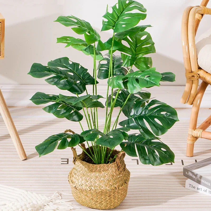 Artificial plants monstera palm turtle leaves for decoration - view 4