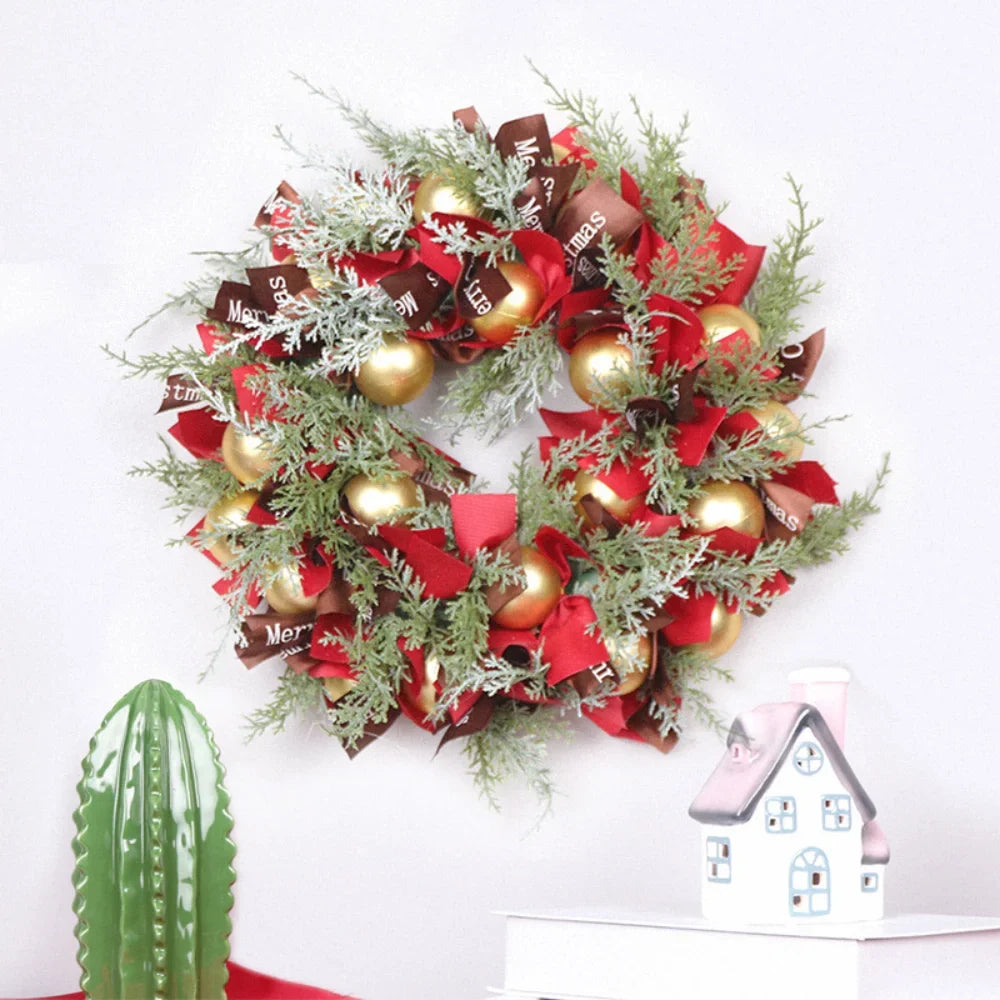 Christmas crown with ribbons and decorative balls - view 8