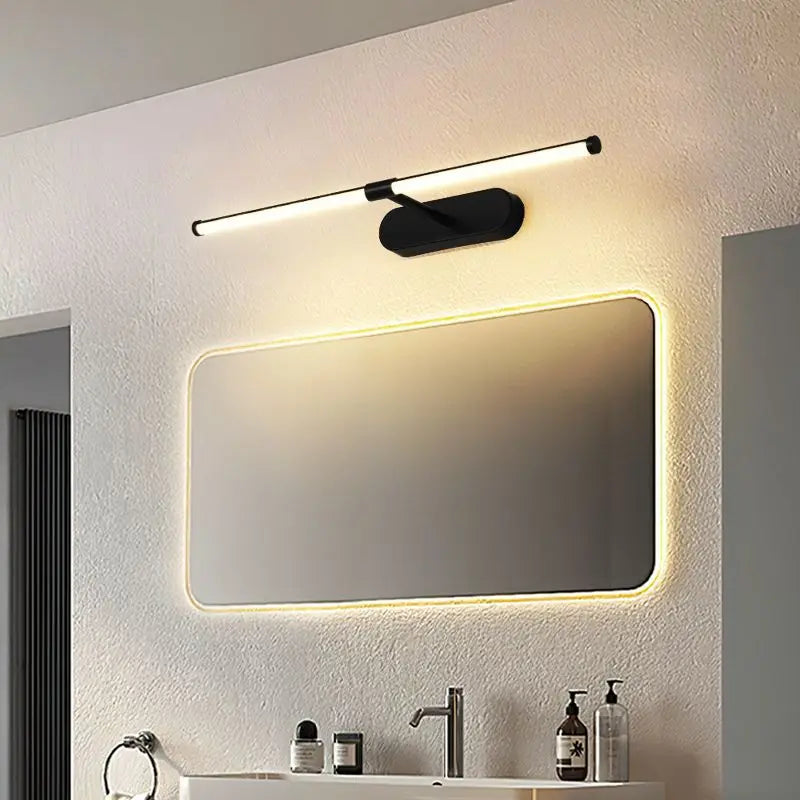 Waterproof anti-fog cosmetic mirror with modern led lighting - view 4