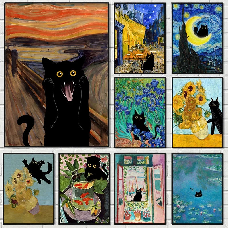 Painting on humorous canvas inspired by great artists