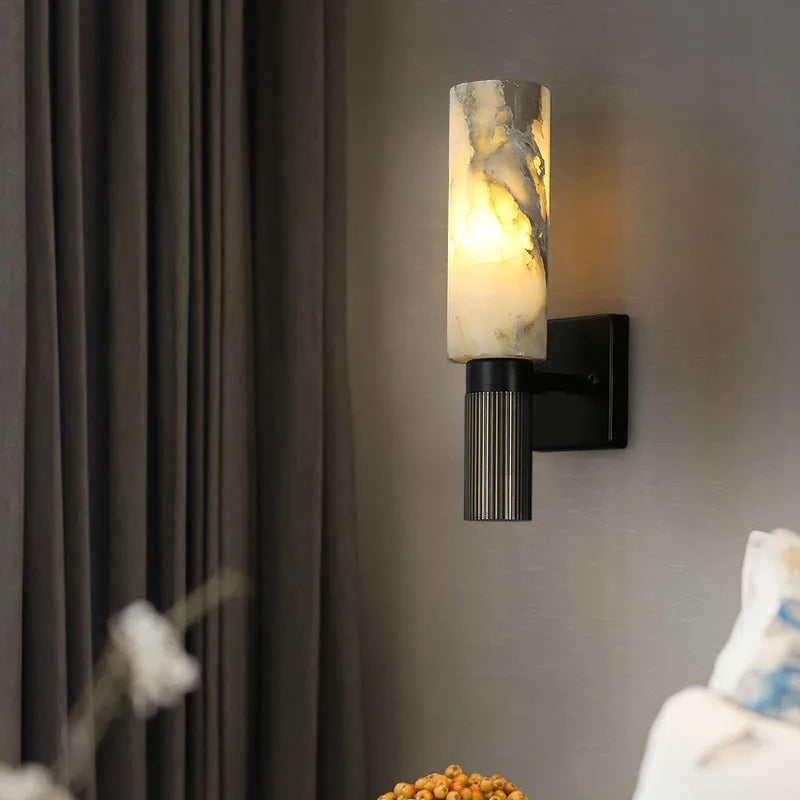 Spanish natural marble wall sconce for elegant interior - view 2