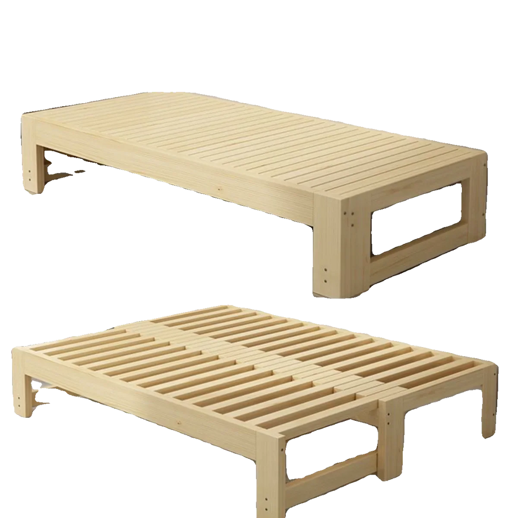 Customized: Fold-out sofa bed, dual-purpose all-solid wood, small apartment, telescopic bed, pull-out bed, push-pull bed, foldab - view 4