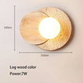 Nordic wall sconce with led stone and wood - Round Wood Color / 3000K