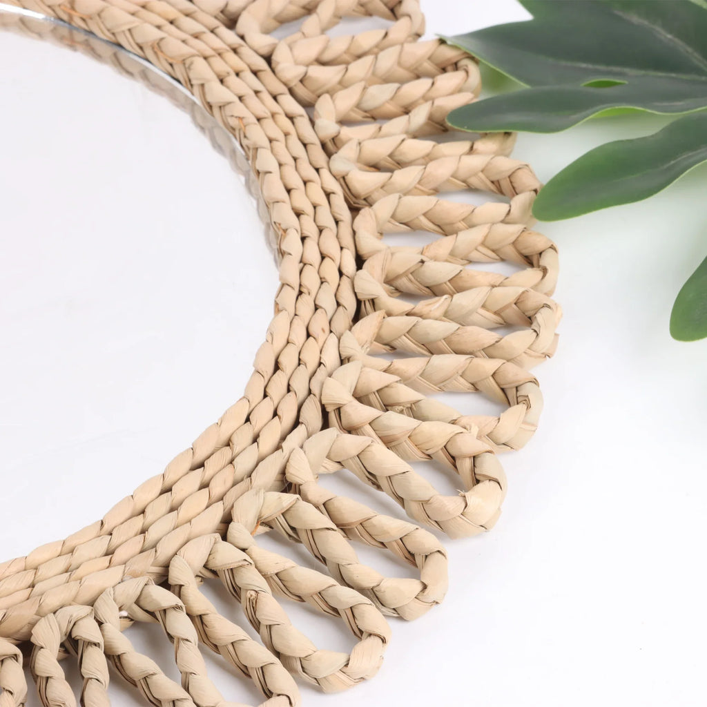 Circular wall mirror bohemian woven decorative for a warm atmosphere - view 7