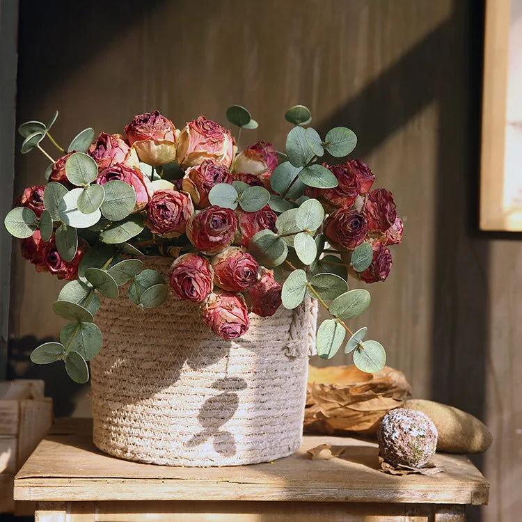 Bouquet of artificial silk rose wines retro decorations for various spaces - view 4