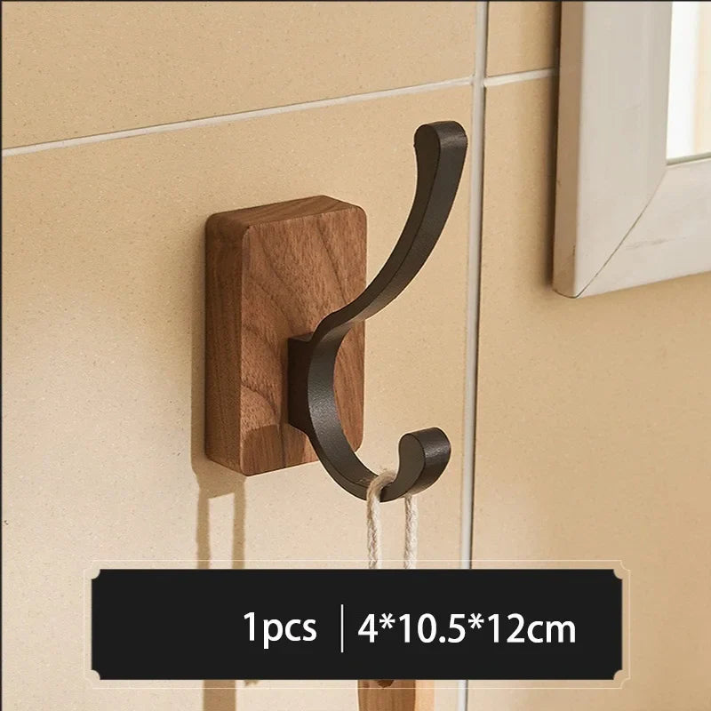 Solid wood wall hooks for clothing and accessories - C-1PCS