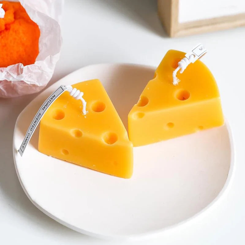 1Pc Soy Wax Candles Creative Orange Lemon Cheese Scented Candle, Home Dinner Decoration Aromatherapy Candle, Photo Props - view 4