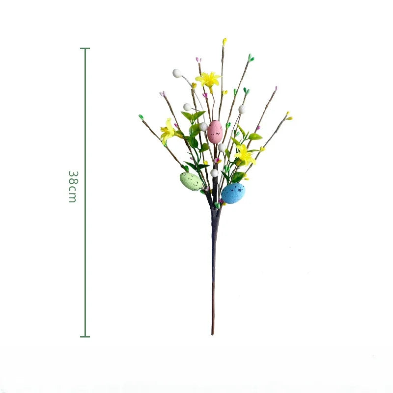 Decoration of 2024 eggs and artificial plants for the house - Yellow 2