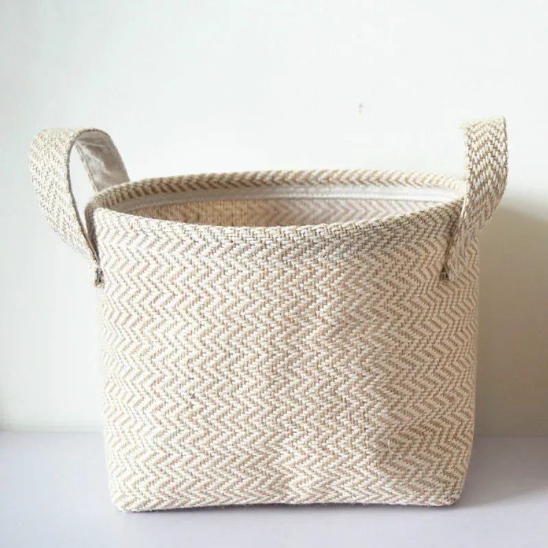 Multifunctional woven jute cloth storage basket - view 5