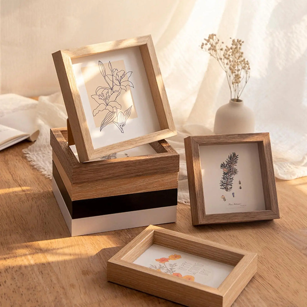 Small Wooden Picture Frame, 11 x 11 cm to 11 x 16 cm - 9,9 cm x 13,7 cm x 2 cm