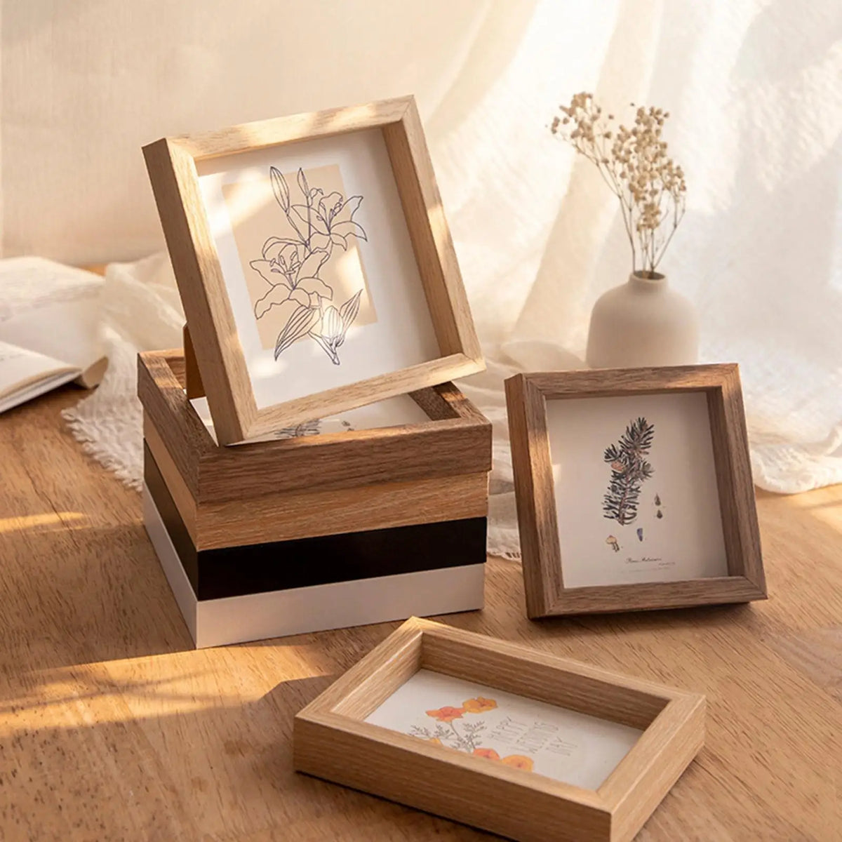 Small Wooden Picture Frame, 11 x 11 cm to 11 x 16 cm - 9,9 cm x 13,7 cm x 2 cm