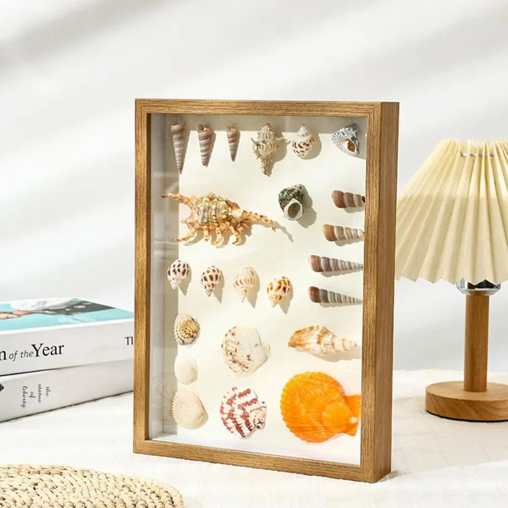 Wooden picture frame with dried flowers and handmade 3D plants - view 3