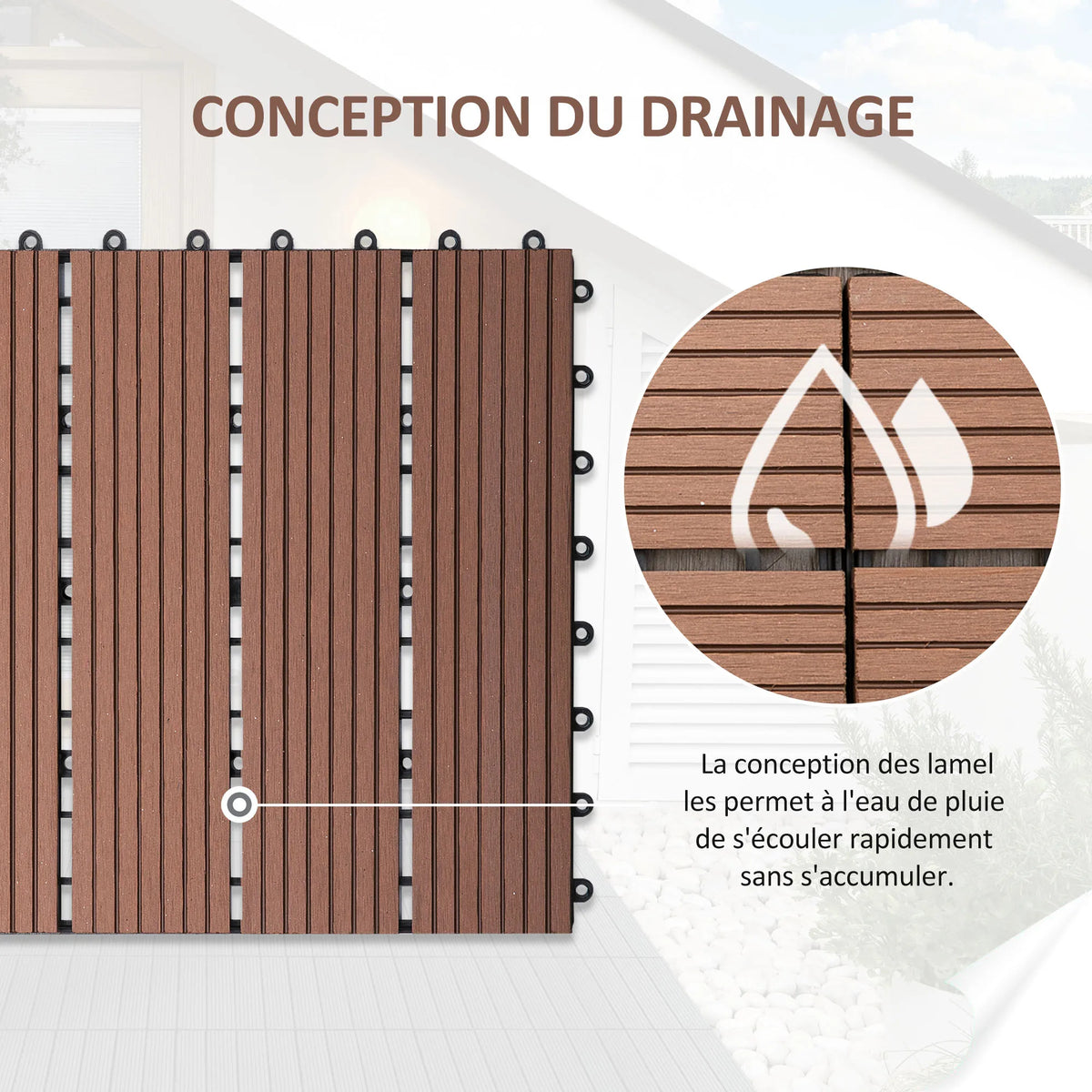 30x30 cm Outdoor Interlocking Deck Tiles Slip-Resistant - view 5
