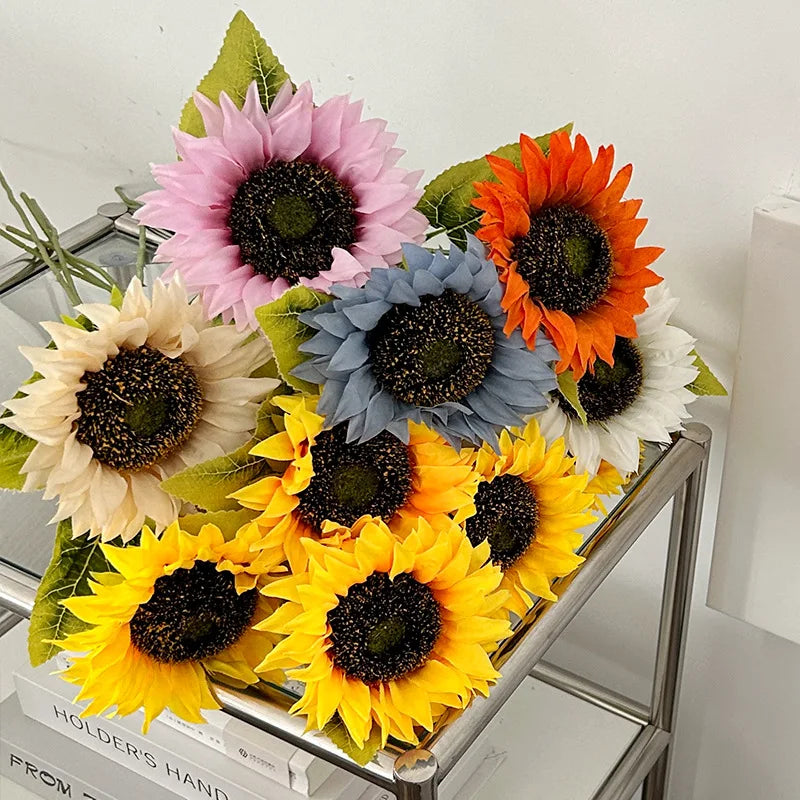 Artificial decorative sunflower for floral arrangements and photography