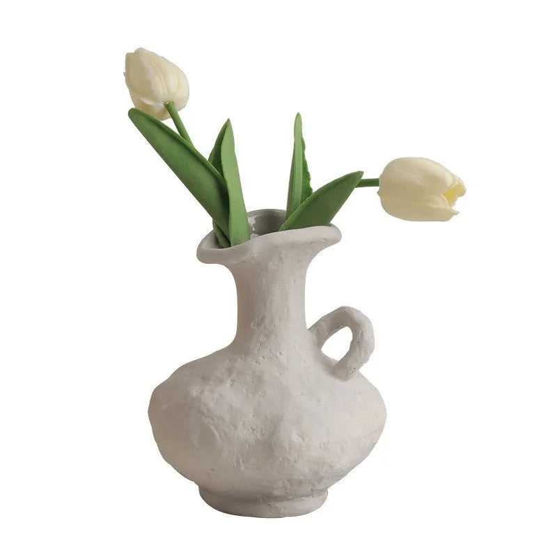 Hydroponics Nordic Style Simple Flower Pot, Ceramic White Vases, Table Accessories, Bathroom Aesthetic Room Decoration - view 5
