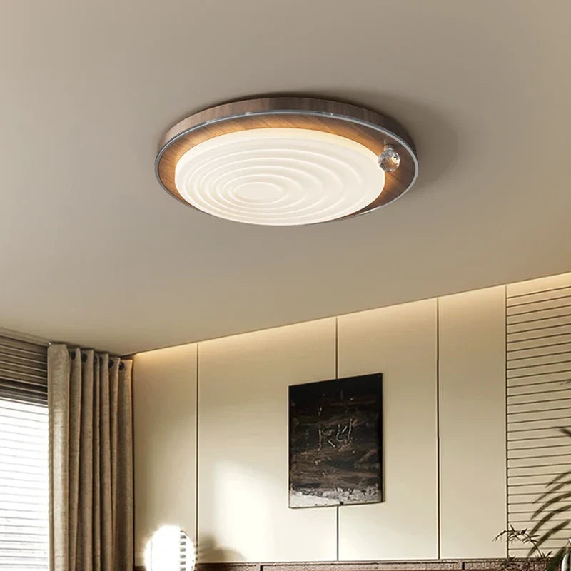 Medieval style led ceiling lamp in elegant retro wood - view 5