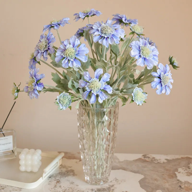 Artificial floccing wheels chrysanthemum floral silk decoration - view 3