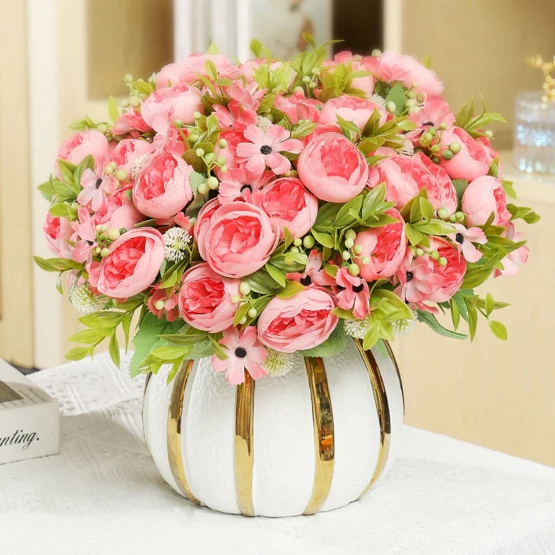 Bouquet of artificial peonies for wedding and festive decoration - view 3