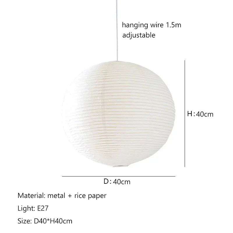Japanese style rice paper art during light, lantern ball bedroom, living room, tea room, Zen lamp decoration during light - D40cm / neutral light