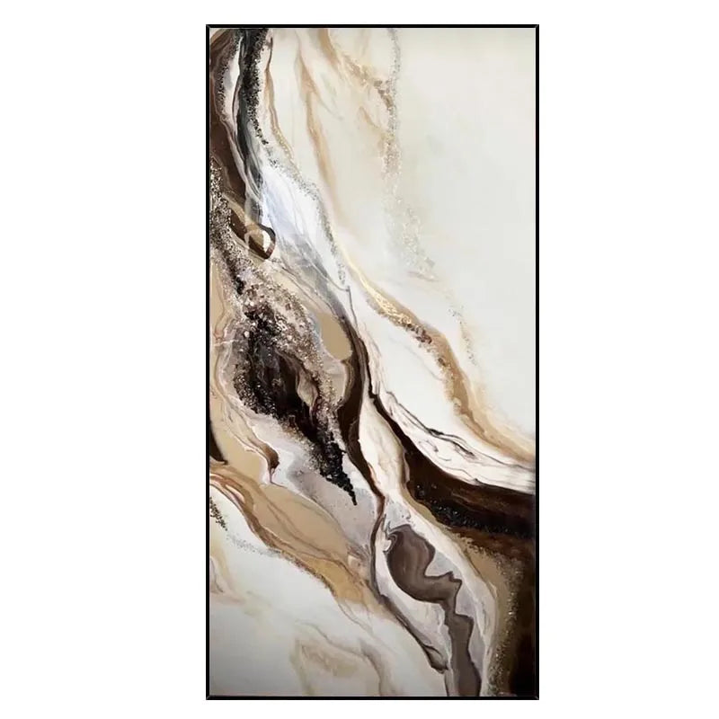 Customizable, Pure Hand-painted Abstract Decorative Painting, Living Room Background Wall Large Gold Leaf, Art Canvas Painting - E / 80x160cm No frame