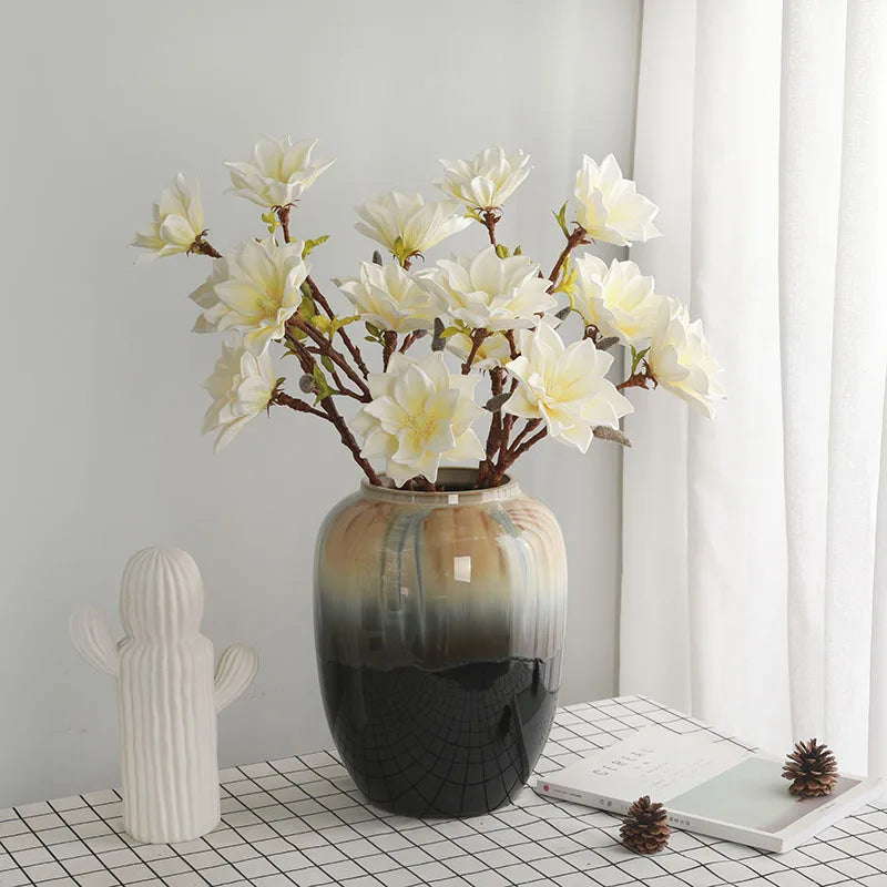 Large branch of artificial magnolia for autumn decoration - view 2