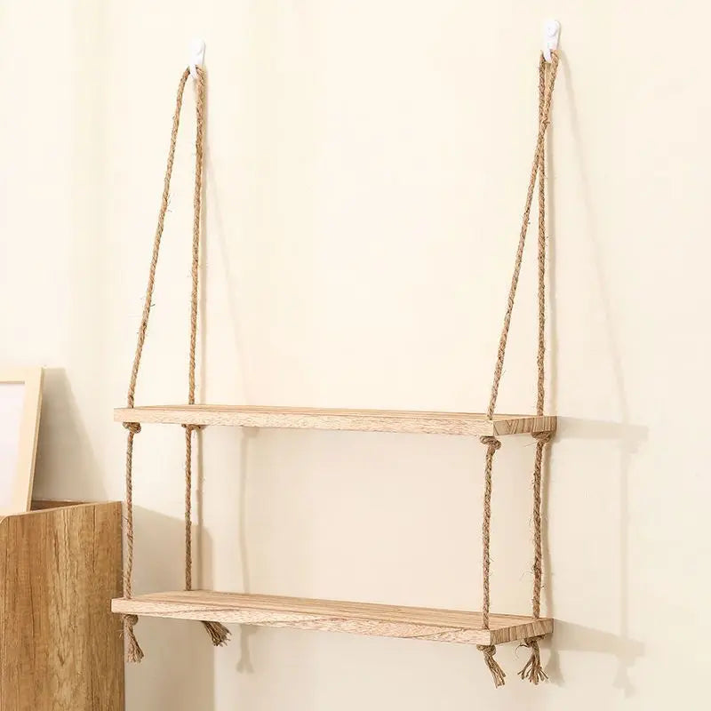 Hanging wooden wall shelves for Nordic decoration - Wood 2 Layers