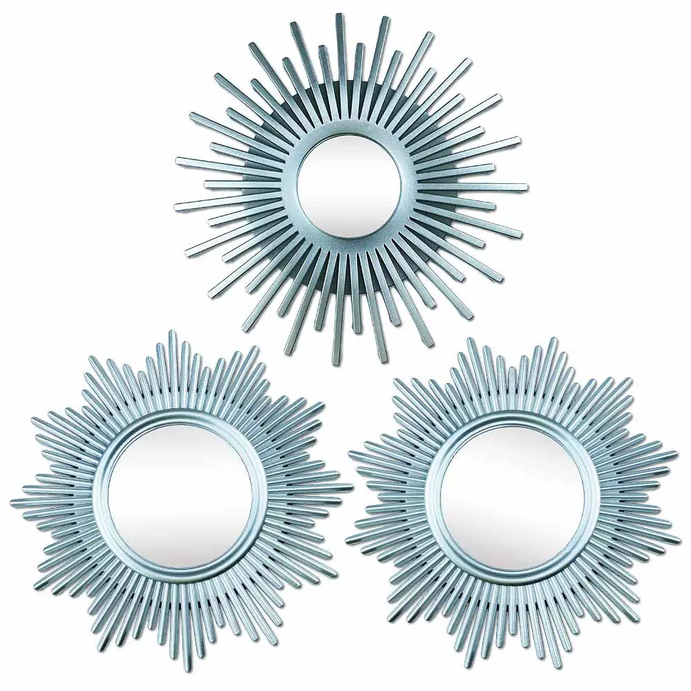 Decorative mirror wall mirror vintage boho for interior decoration - Silver Sun Mirror 04