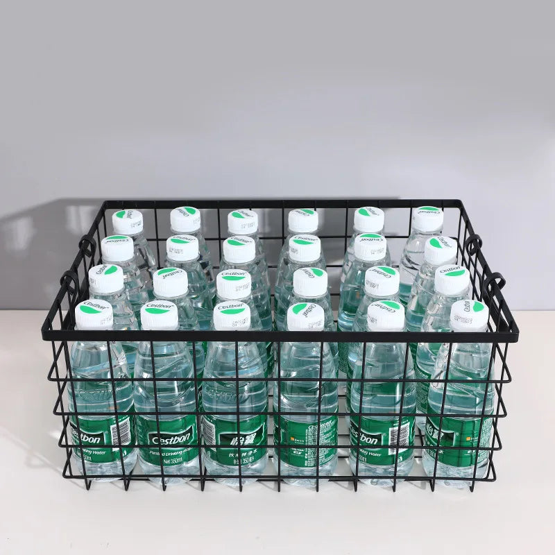 Multifunctional black iron storage box for office - view 2