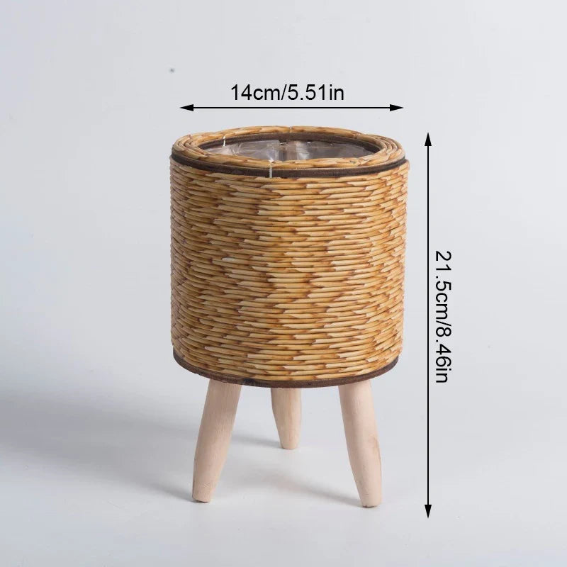 Nordic flower shelf in rattan imitation with removable feet - 05