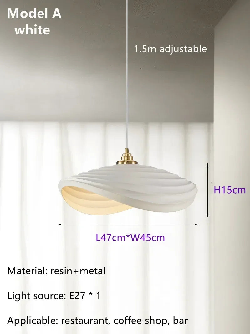 Modern Nordic design art pendant light for interior decoration - A-White / Natural Light