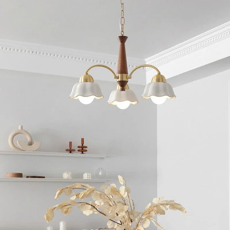 Modern chandelier in ceramic flower for contemporary interior - view 3