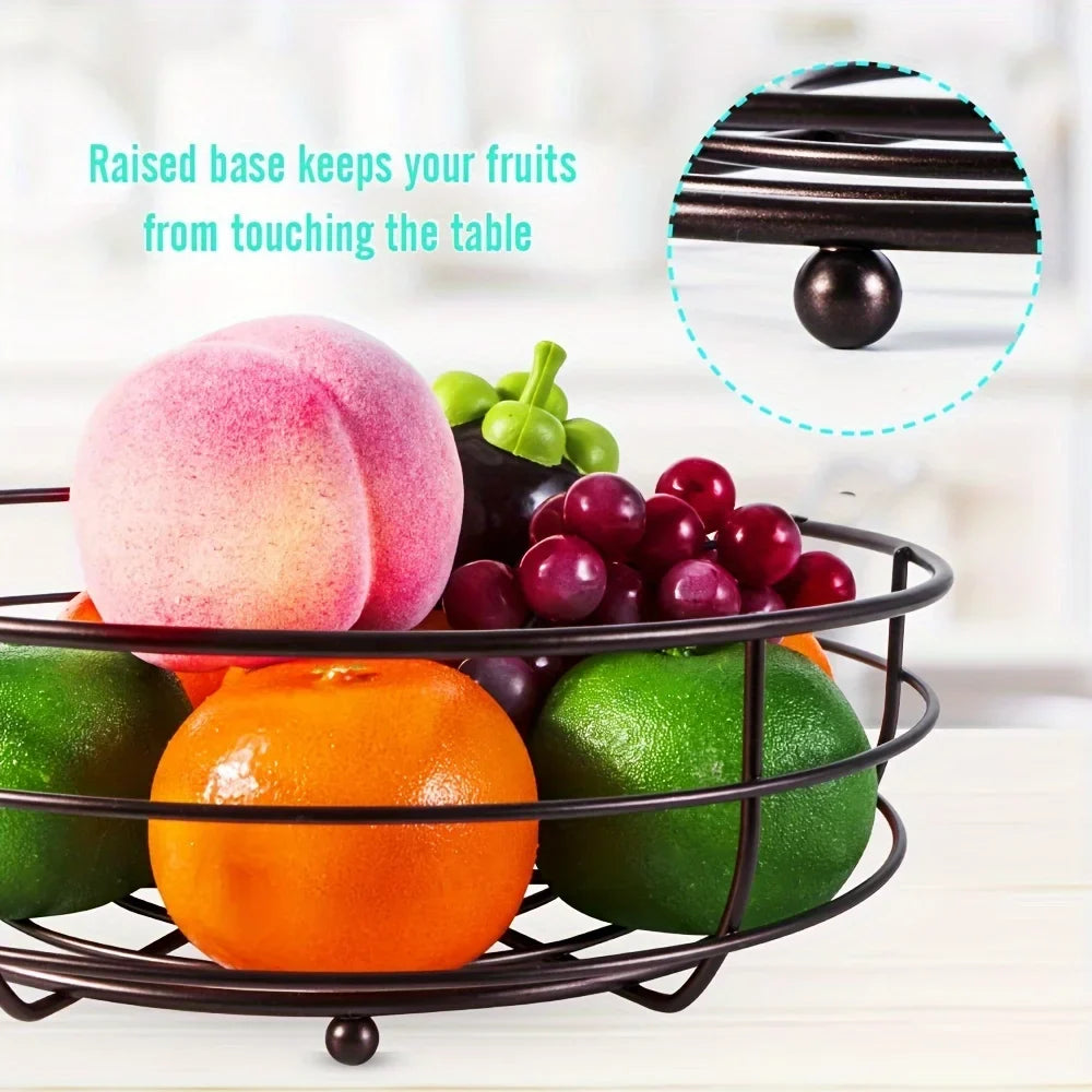 Two-level fruit basket with metal banana holder - view 7